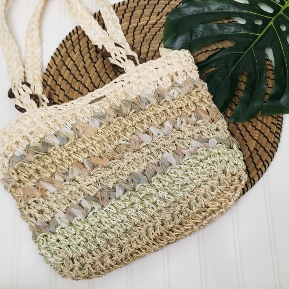 Cappelli Straworld straw and ribbon purse